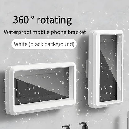 Waterproof Shower Phone Holder – Wall-Mounted Anti-Fog Case for Bathroom (Fits up to 6.8")
