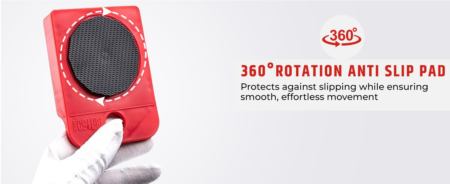 360 degree rotating mover pad with a non-slip grip top
