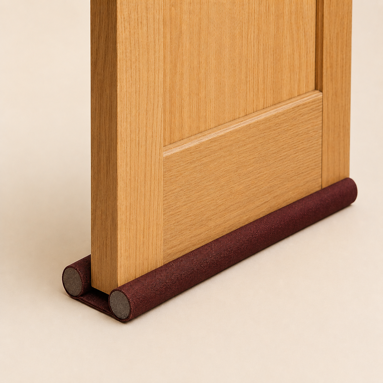 GapGuard door gap seal fitted to the bottom of a wooden door