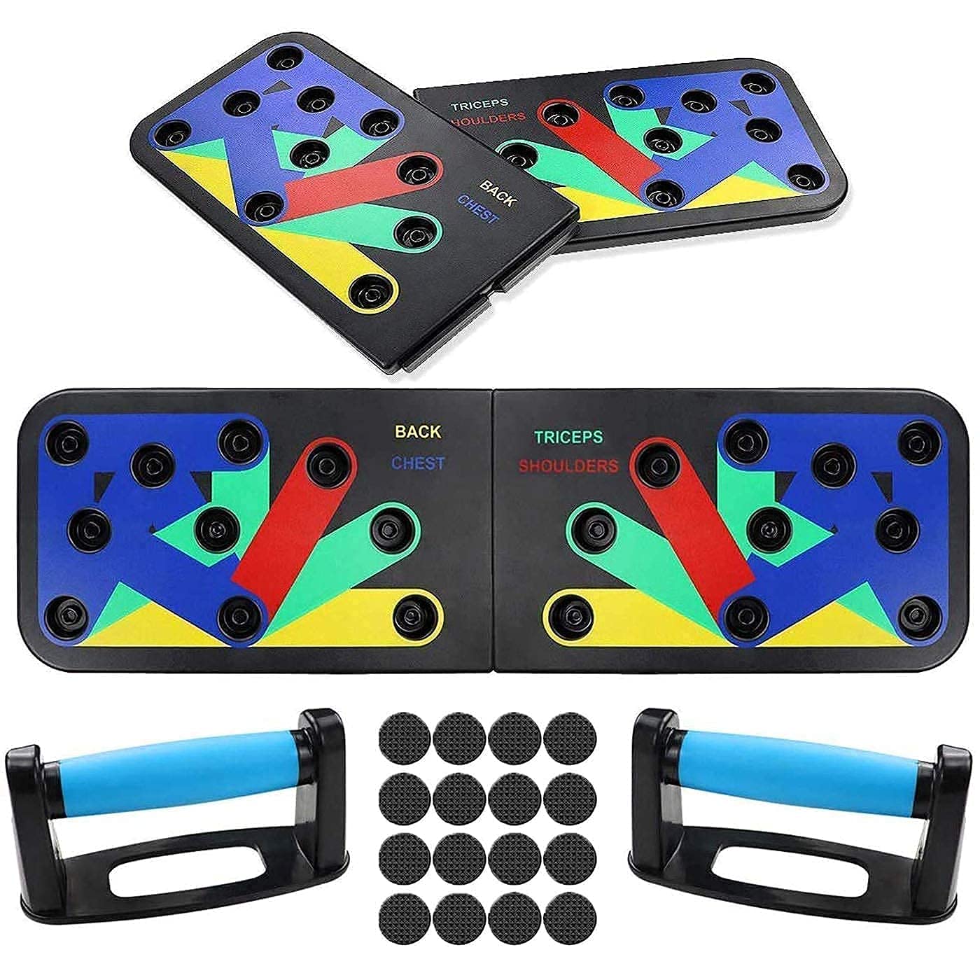 GripLock 9-in-1 push up board with two locking handles and anti-slip base pads