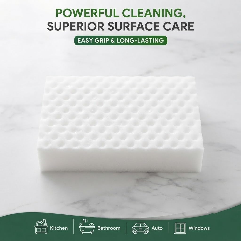 Magic sponge for kitchen, bathroom, auto and window cleaning