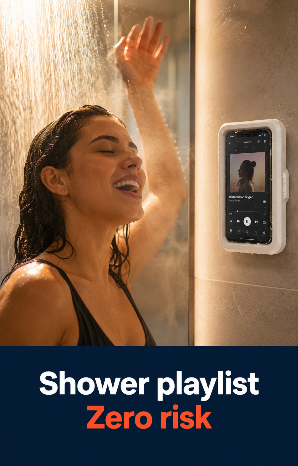 Shower phone holder detail view